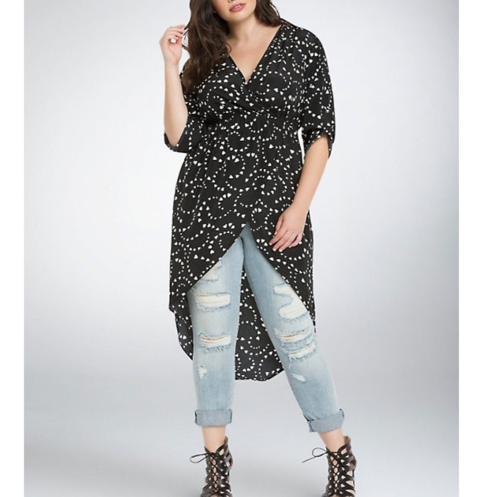 HEART HI-LO GEORGETTE TUNIC